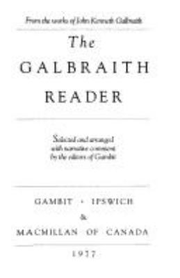 The Galbraith reader