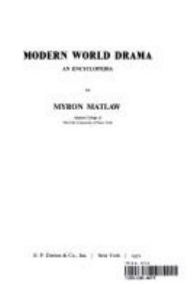Modern world drama; : an encyclopedia. -.