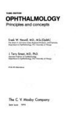 Ophthalmology, principles and concepts