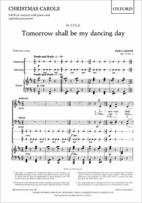 Tomorrow shall be my dancing day : Christmas carol : mixed voices (S.A.T.B.) or equal voices or unison voices with piano and optional percussion