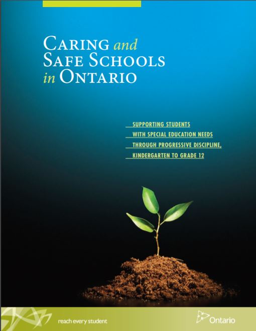 Caring and safe schools in Ontario : supporting students with special education needs through progressive discipline, kindergarten to grade 12.