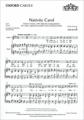 Nativity carol : unison version, with reduced accompaniment, for voices, optional recorders and tuned percussion