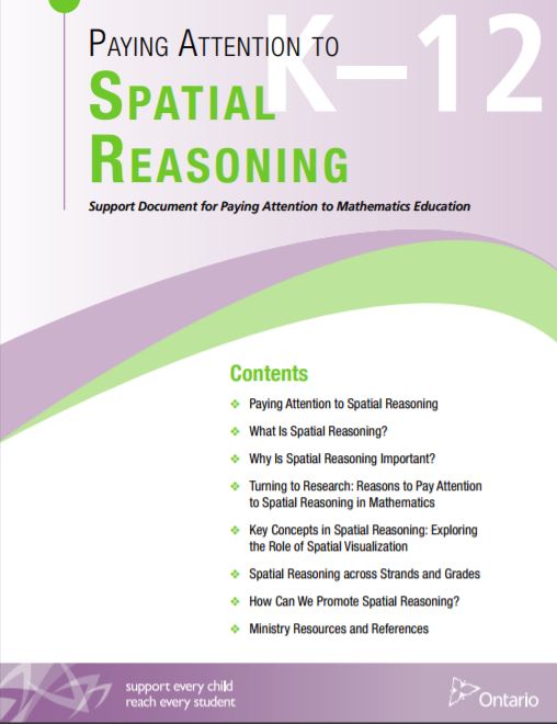 Paying attention to spatial reasoning : support document for paying attention to mathematics education, K-12.