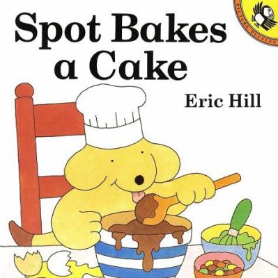 Spot bakes a cake