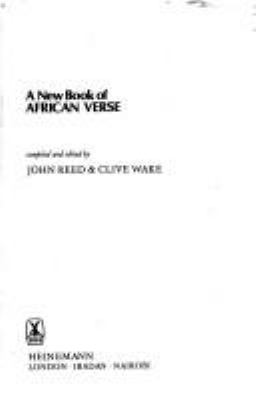 A New book of African verse