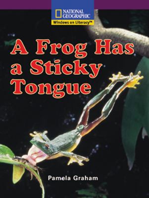 A frog has a sticky tongue