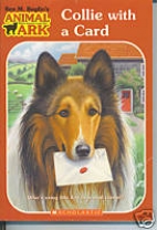 Collie with a card