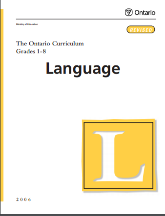 The Ontario curriculum, grades 1-8. Language /