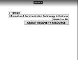 BTT10/20 : information  & communication technology in business, grade 9 or 10 : credit recovery resource