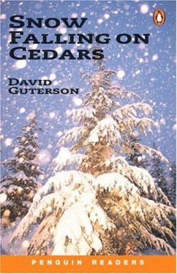 Snow falling on cedars