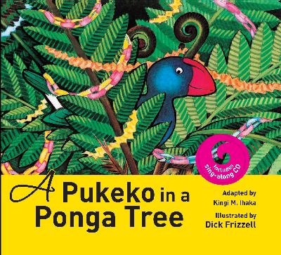 A pukeko in a ponga tree