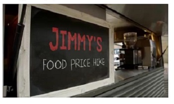 Jimmy's food price hike : corn, egg, coffee.