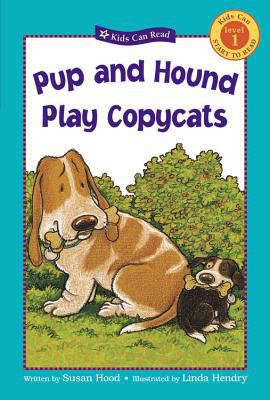 Pup and hound play copycats