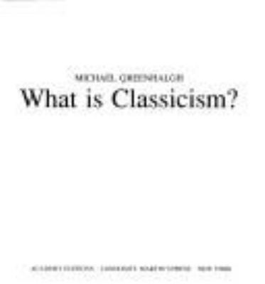 What is classicism?