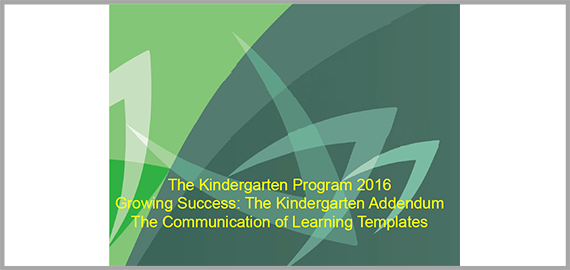 The kindergarten program, 2016 resources at EduGAINS