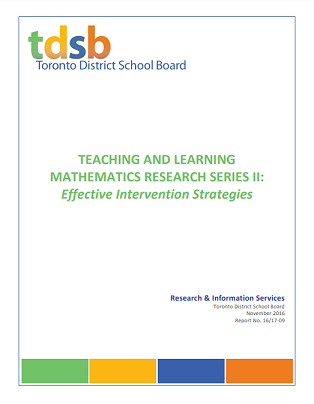 Teaching and learning mathematics research series II : effective intervention strategies