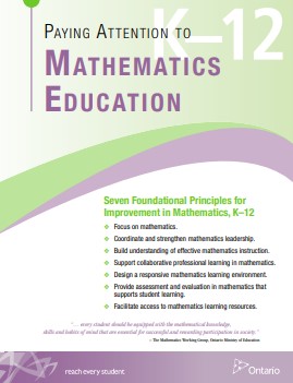 Paying attention to mathematics education : seven foundational principles for improvement in mathematics, K-12