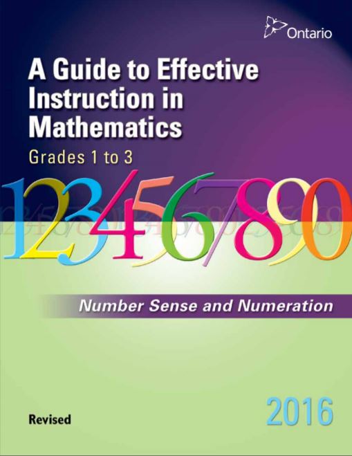 A guide to effective instruction in mathematics, grades 1 to 3 (Revised) : number sense and numeration.