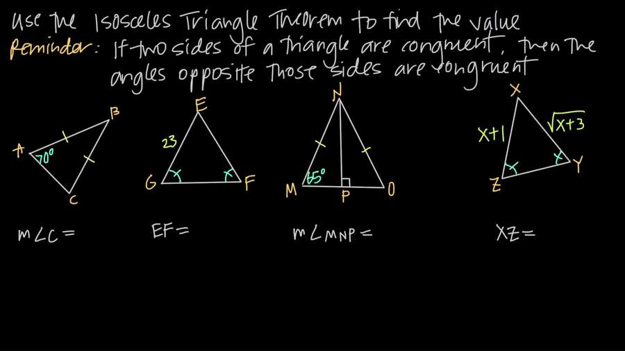 Isosceles Triangle Theorem : Geometry-Triangle Congruence