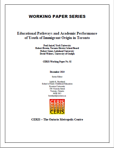 Educational pathways and academic performance of youth of immigrant origin in Toronto