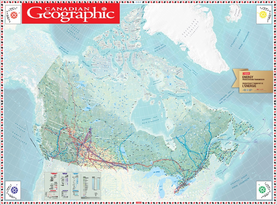 Understanding Canada's Energy Production - map size 5.33 metres by 4 metres (17 feet by 13 feet) : Production et transport de l’énergie