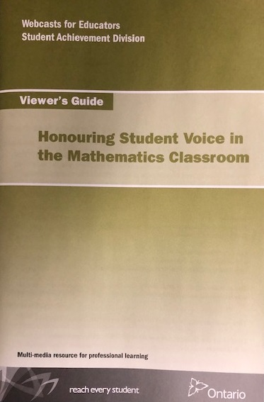 Honouring student voice in the mathematics classroom