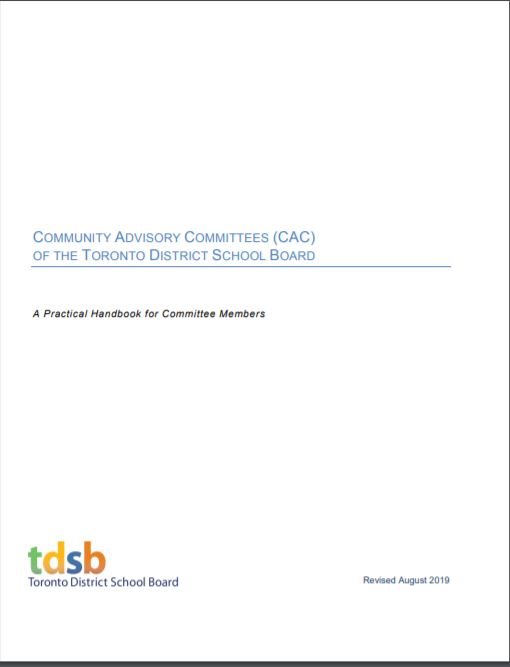 Community advisory committees (CAC) of the Toronto District School Board : a practical handbook for committee members