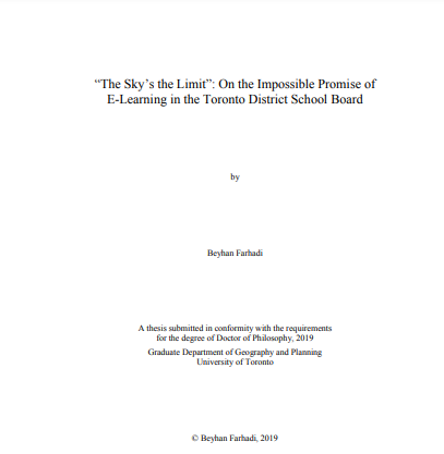 "The Sky’s the Limit" : on the impossible promise of e-learning in the Toronto District School Board