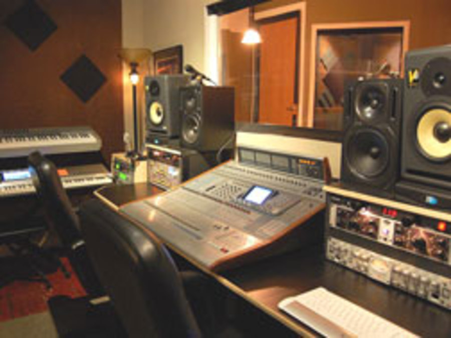 Inside a recording studio