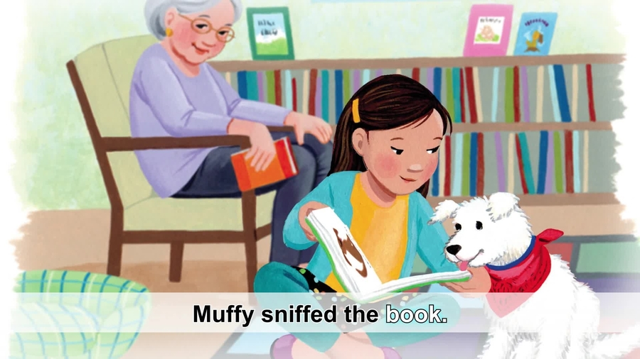 Isabella reads to muffy
