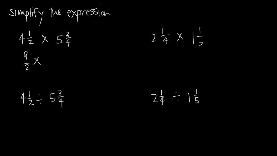 Multiplying And Dividing Mixed Numbers