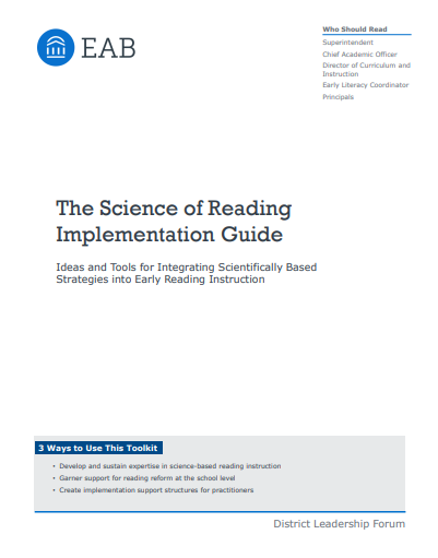 The science of reading implementation guide : ideas and tools for integrating scientifically based strategies into early reading instruction