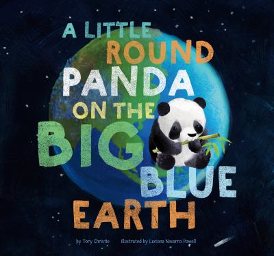 A little round panda on the big blue earth