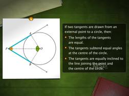 Tangents to a Circle : Applications of Theorems