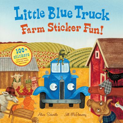 Little blue truck farm sticker fun!