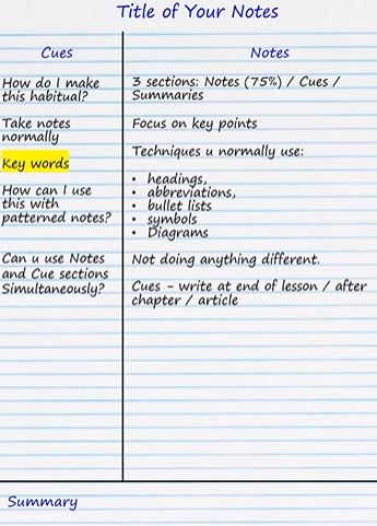 Cornell Notes : Active Learning
