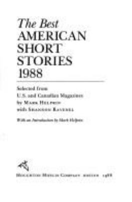 The best American short stories, 1988