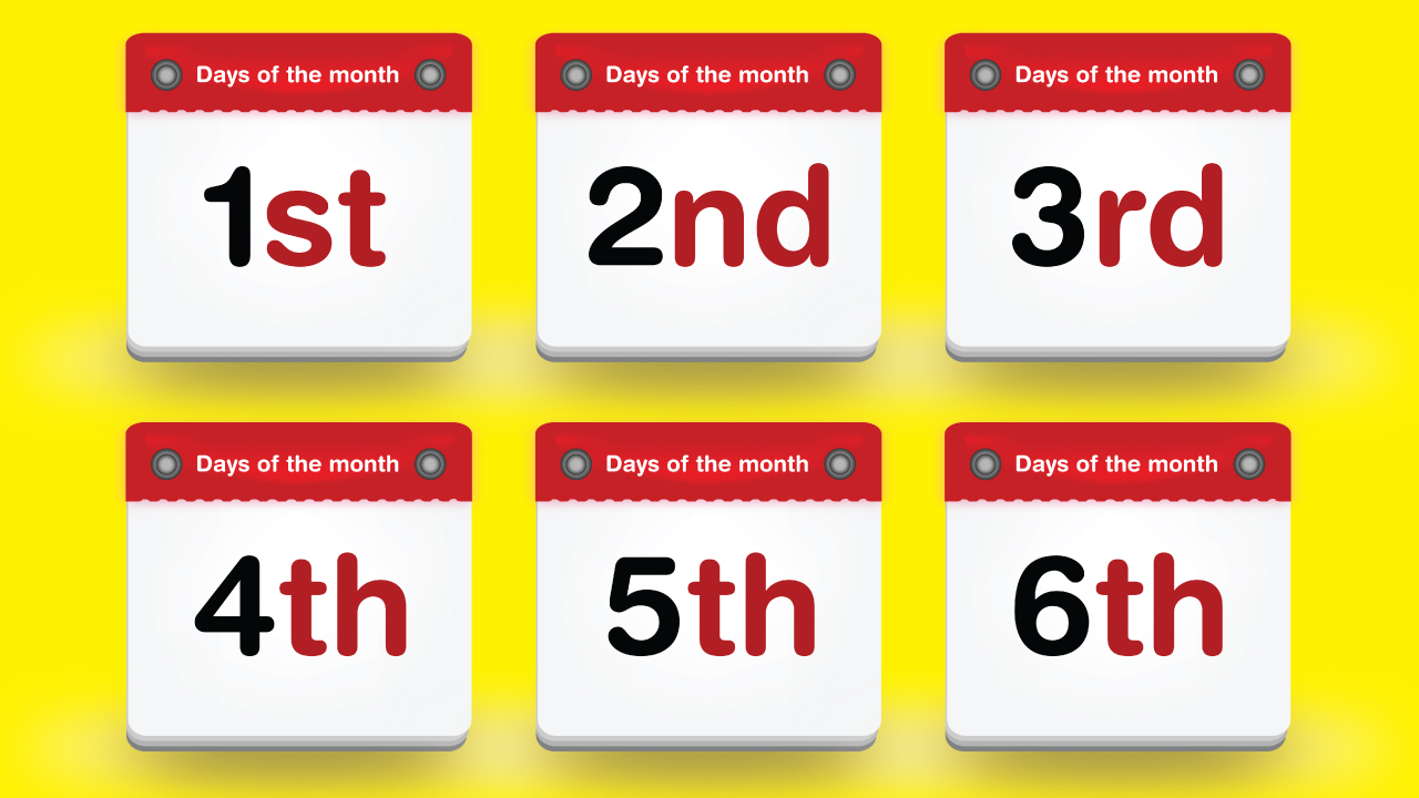 Learn Ordinal Numbers - Days of the Month: Fun Kids English.