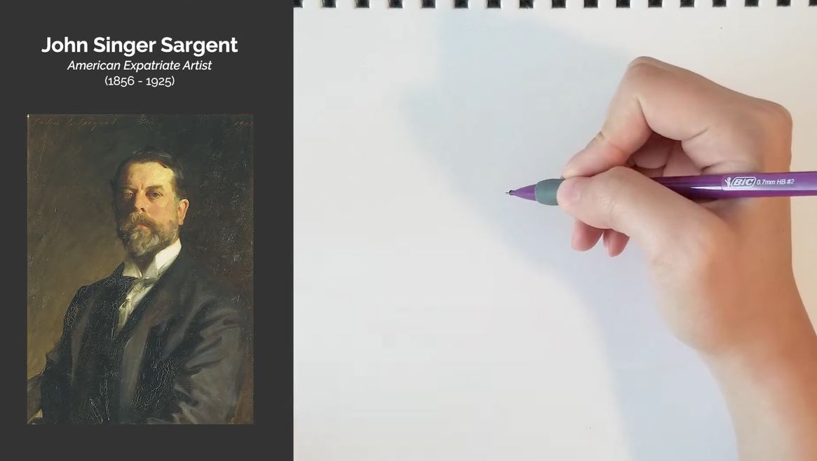 JOHN SINGER SARGENT - Portrait Drawing and Biography:  Famous Artist Biographies Series.