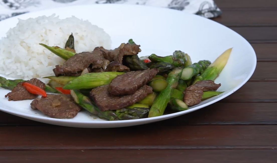 Stir Fried Beef with Asparagus: Try Thai Tonight, Season 5.