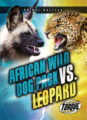 African wild dog pack vs. leopard
