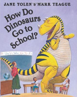 How do dinosaurs go to school?