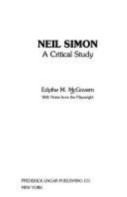 Neil Simon, a critical study