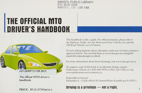 Official MTO driver's handbook
