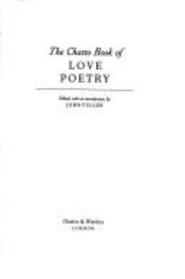 The Chatto book of love poetry