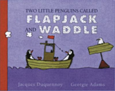 Two little penguins called flapjack and waddle