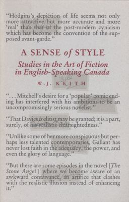 A sense of style : studies in the art of fiction in English-speaking Canada