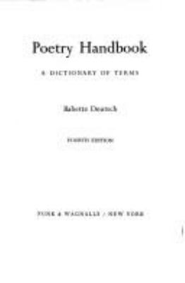 Poetry handbook; : a dictionary of terms