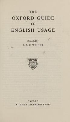 The Oxford guide to English usage