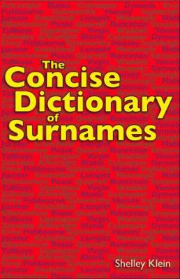 The concise dictionary of surnames